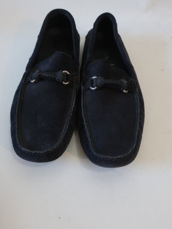 Mens Prada Navy Blue Suede Rope Chain Loafer Shoes 12 main image 6